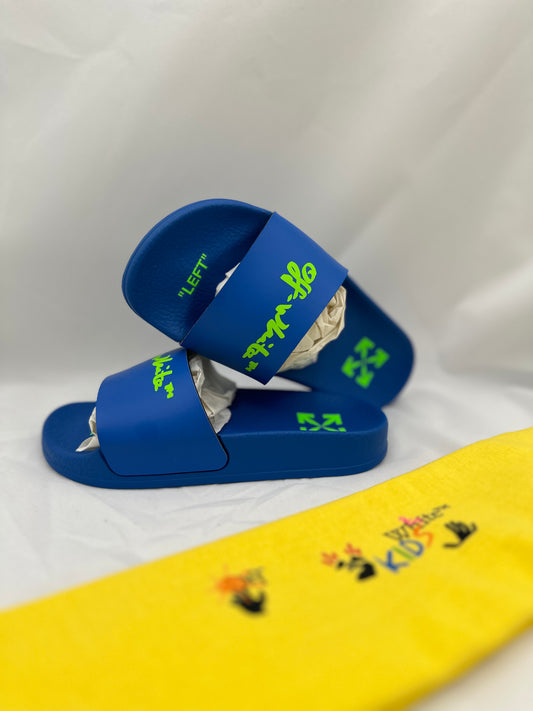 Off-White Kids Slide 'Blue Green'