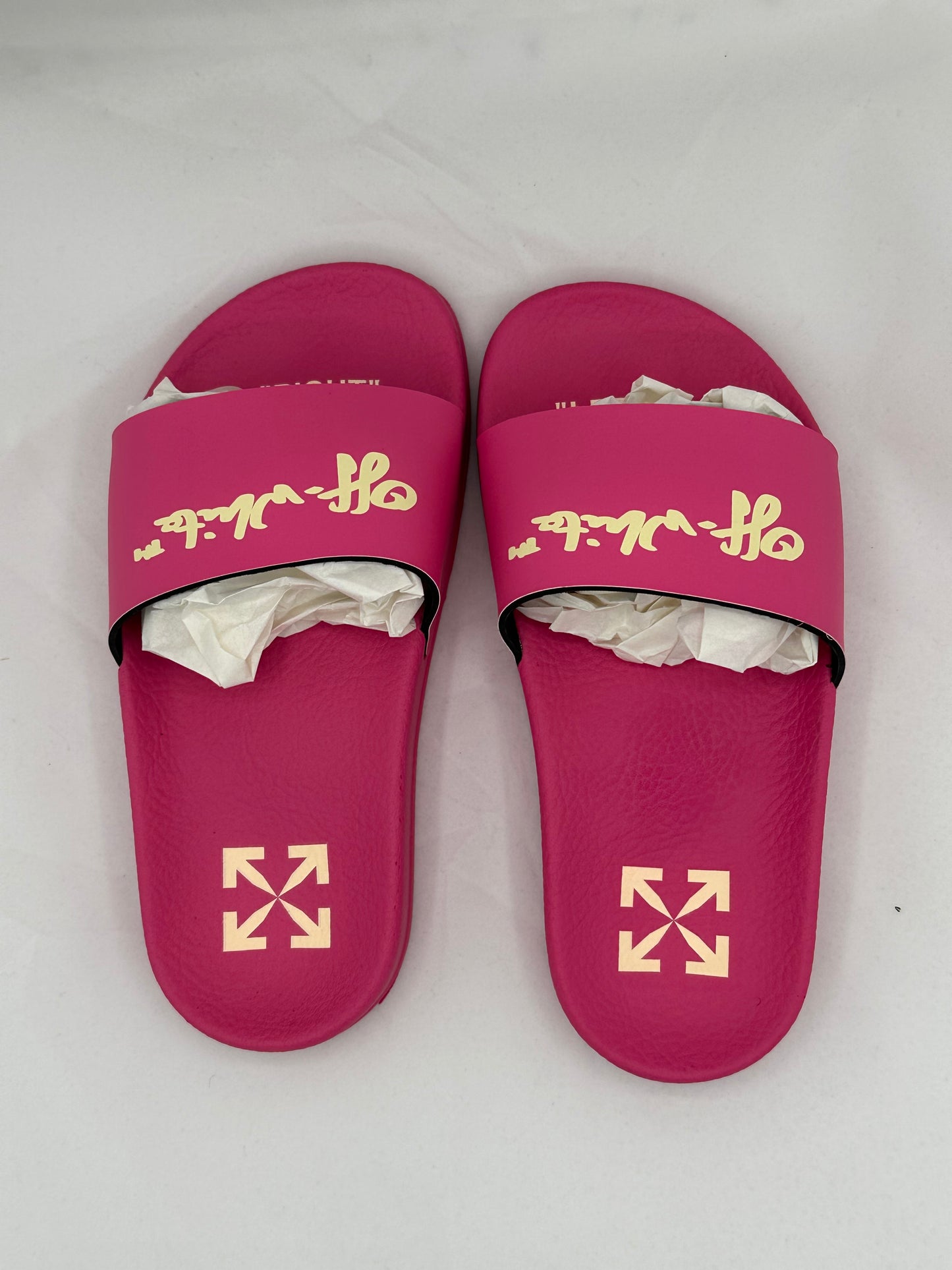 Off-White Kids Slide "Fuchsia Yellow'